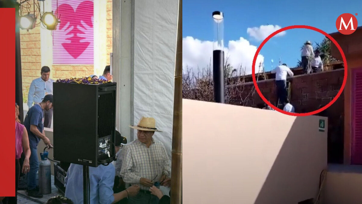 Marcial Rodríguez es captado huyendo trepando una escalera y saltando una barda | Captura