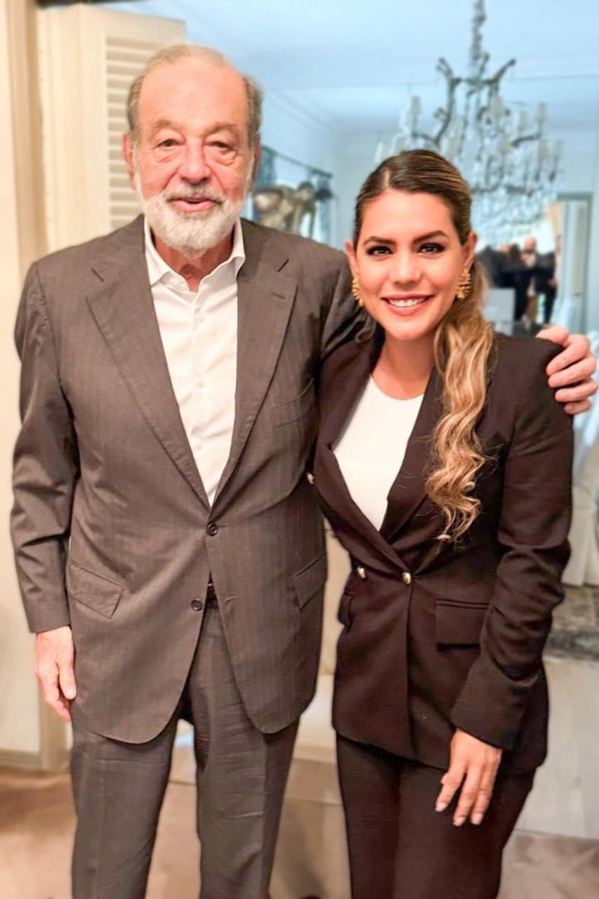Gobernadora de Guerrero, Evelyn Salgado con el empresario Carlos Slim.