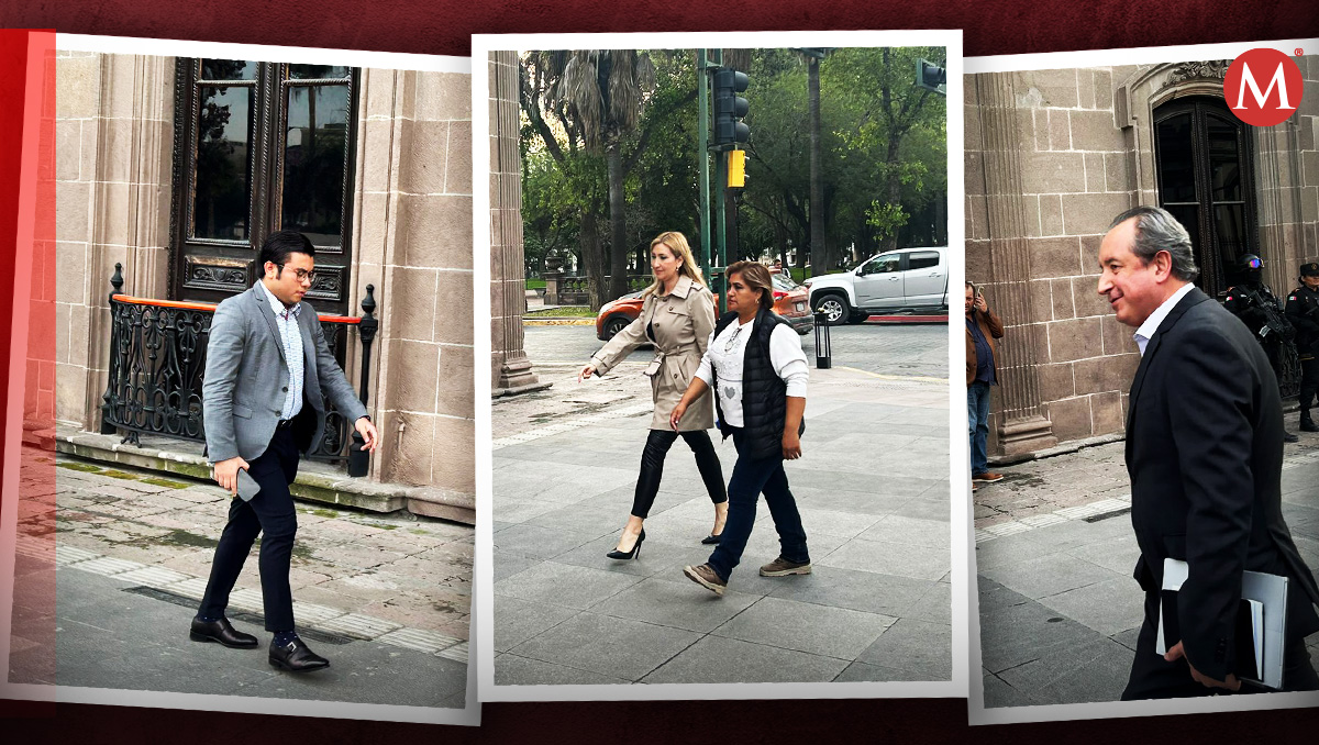 Arribo de funcionarios del Gobierno de NL. Foto: Eduardo Mendieta