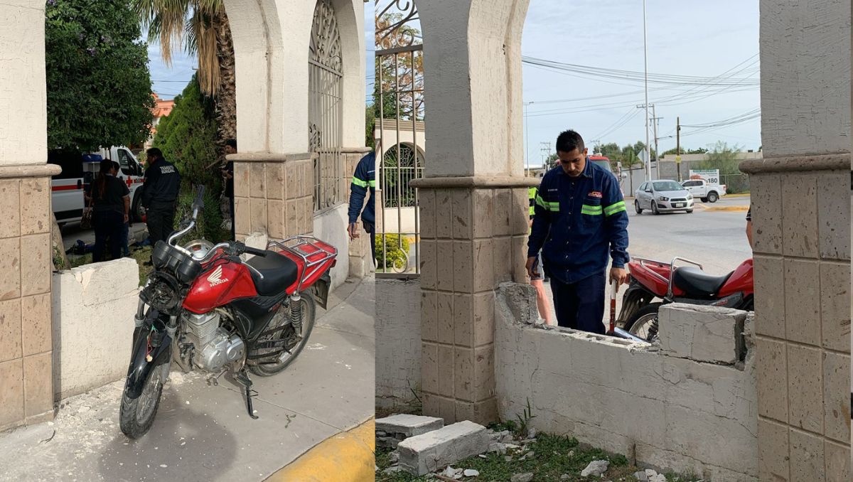 Motociclista impacta contra barda. (Especial)