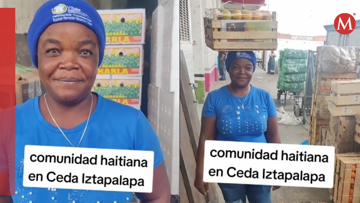 Captan a mujer haitiana cargando una caja con la cabeza | TikTok @bestia_central