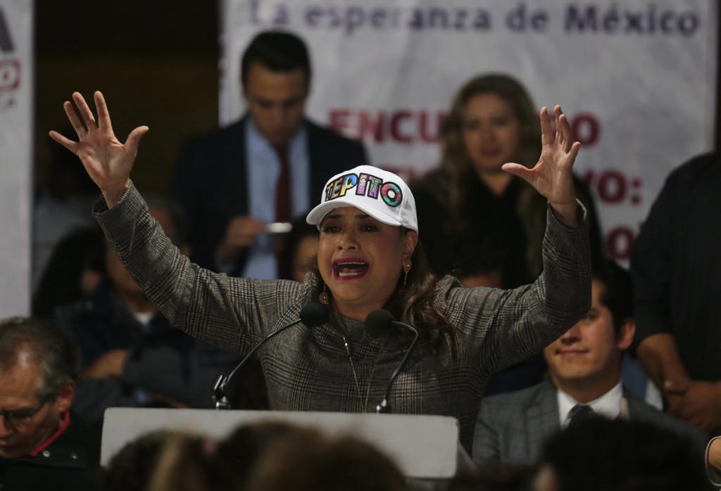 Clara Brugada se presenta en Tepito. (Foto: Jorge Carballo)
