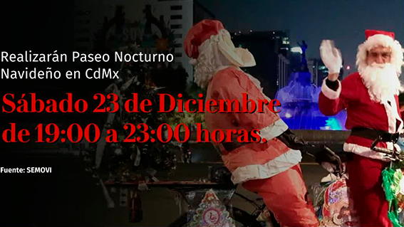 ¿Cuándo será el paseo nocturno navideño en CdMx?