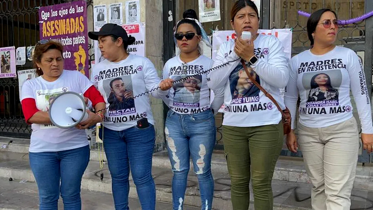 Colectivo de Madres víctimas de feminicidio se manifiestan en Chiapas