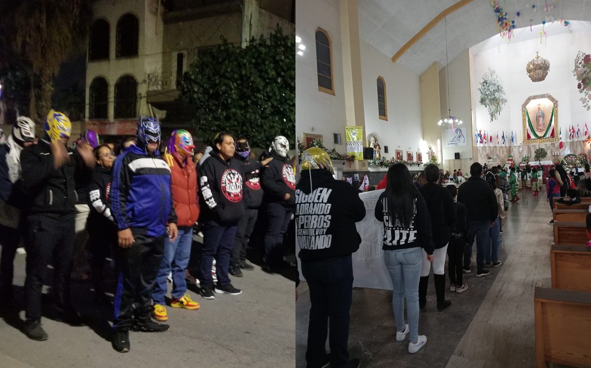 Peregrinación de luchadores en Torreón. (Especial)