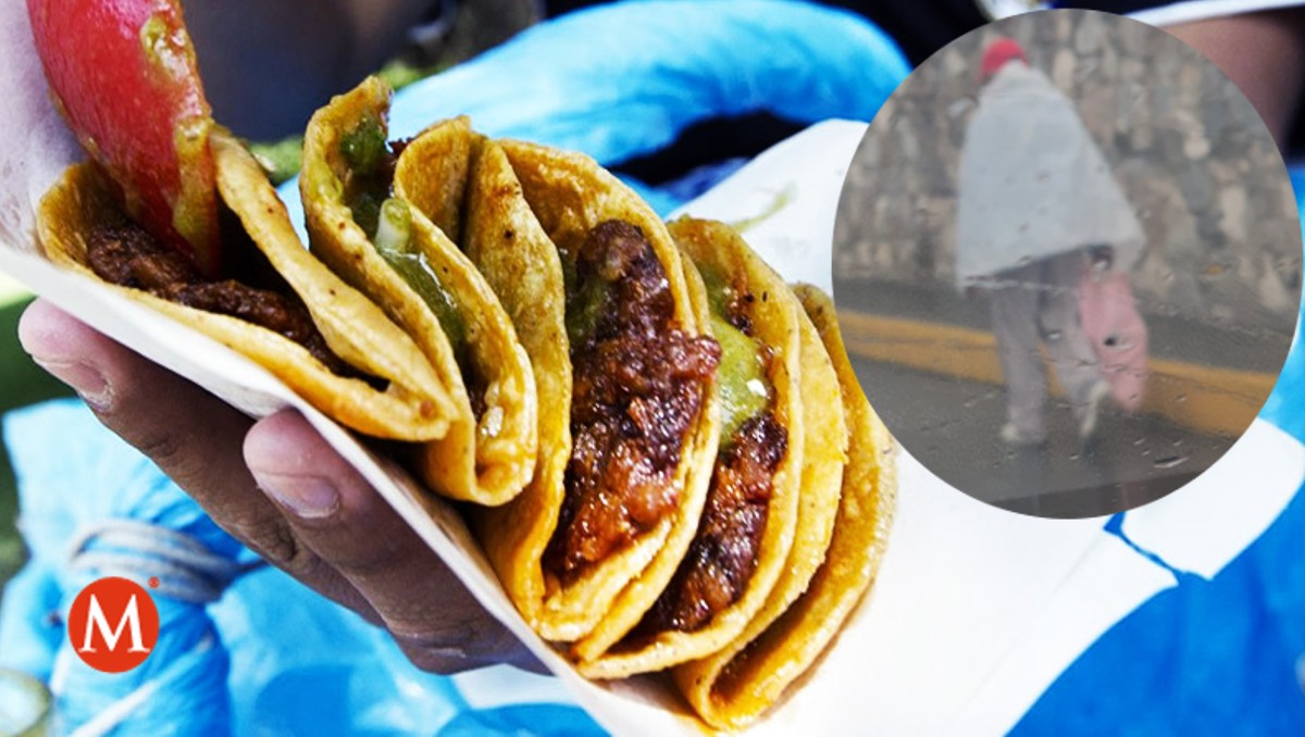 Don Balvino vende sus tacos en el centro de Zimapán.