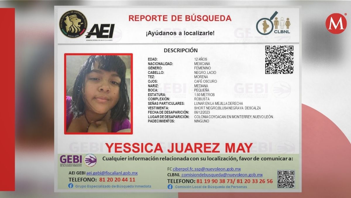 Yessica Juárez May, de 12 años | Especial