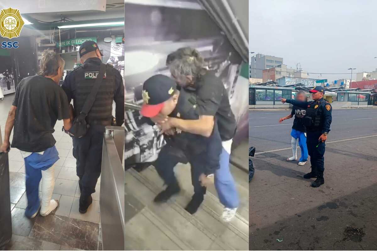 Policía carga a peregrino