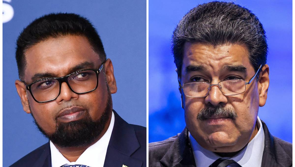 Irfaan Ali, mandatario de Guyana, y Nicolás Maduro, presidente de Venezuela | AFP