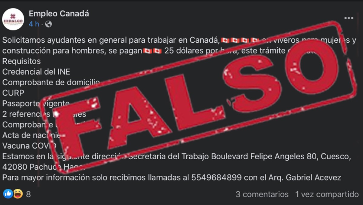 Las supuestas ofertas eran para laborar en el extranjero (Facebook)