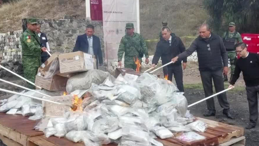 Militares llevan acabo el segundo proceso de destrucción de narcóticos en Edomex