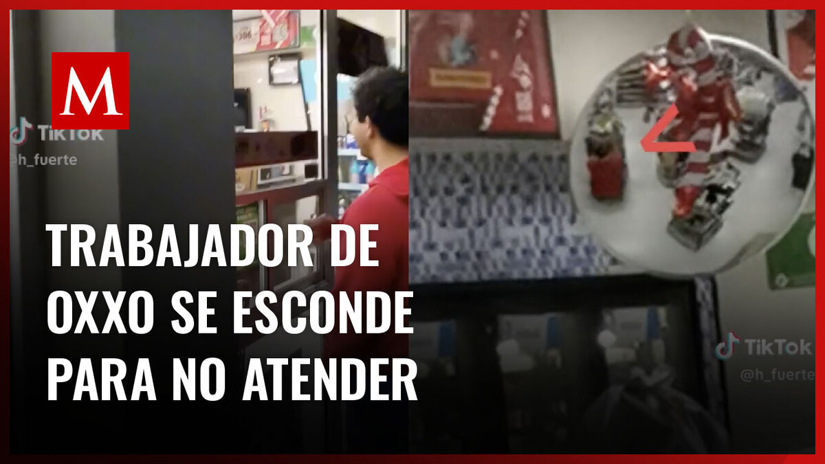Trabajador de Oxxo se viraliza por esconderse de los clientes para no atenderlos