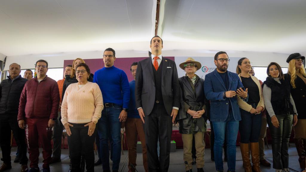 Miguel Torruco durante su segundo informe de actividades.