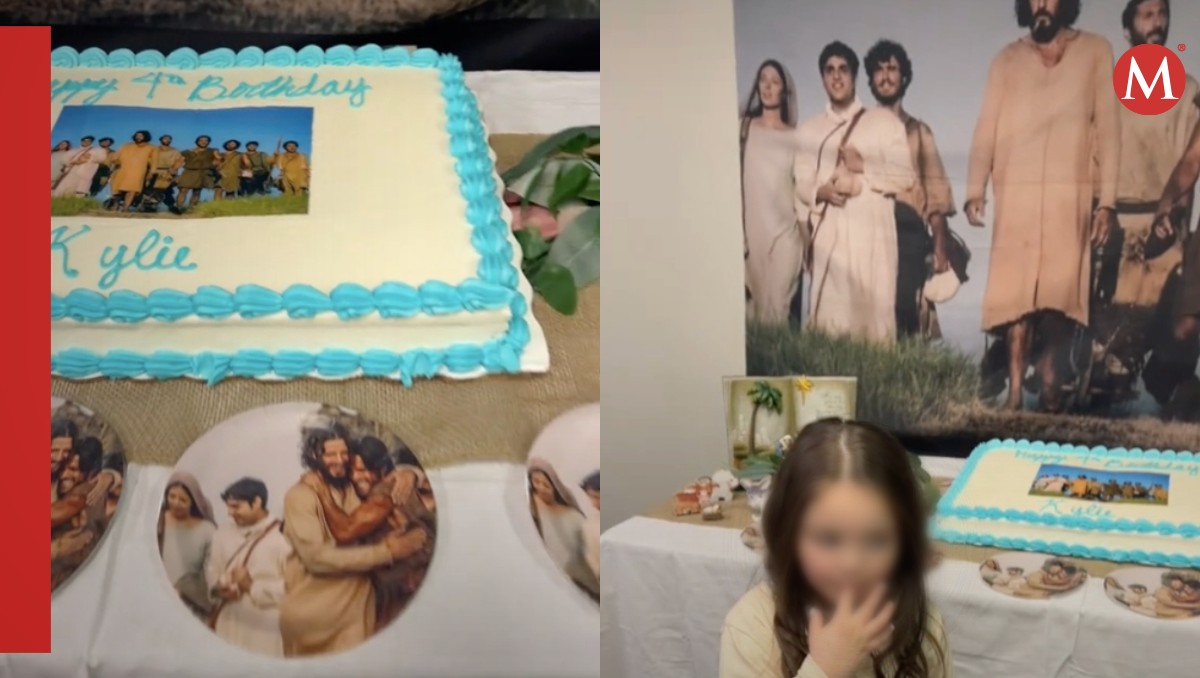 Niña se vuelve viral por hacer su fiesta con temática de Jesucristo