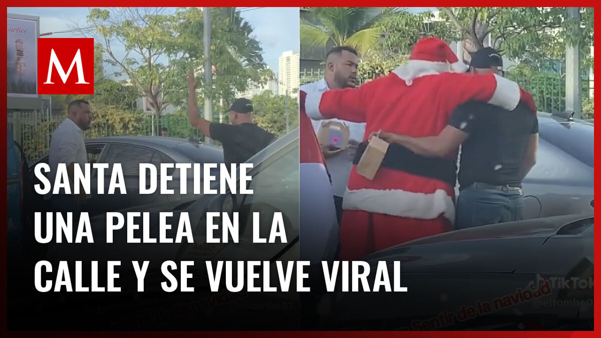 Santa Claus detiene una pelea de tránsito e internautas celebran la acción