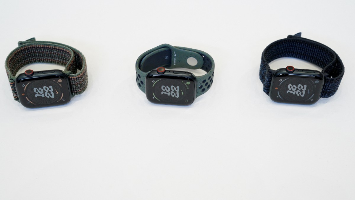 Nuevos Apple Watches Series 9 en un evento de la empresa en Cupertino, California. Septiembre de 2023. Foto: (Reuters)