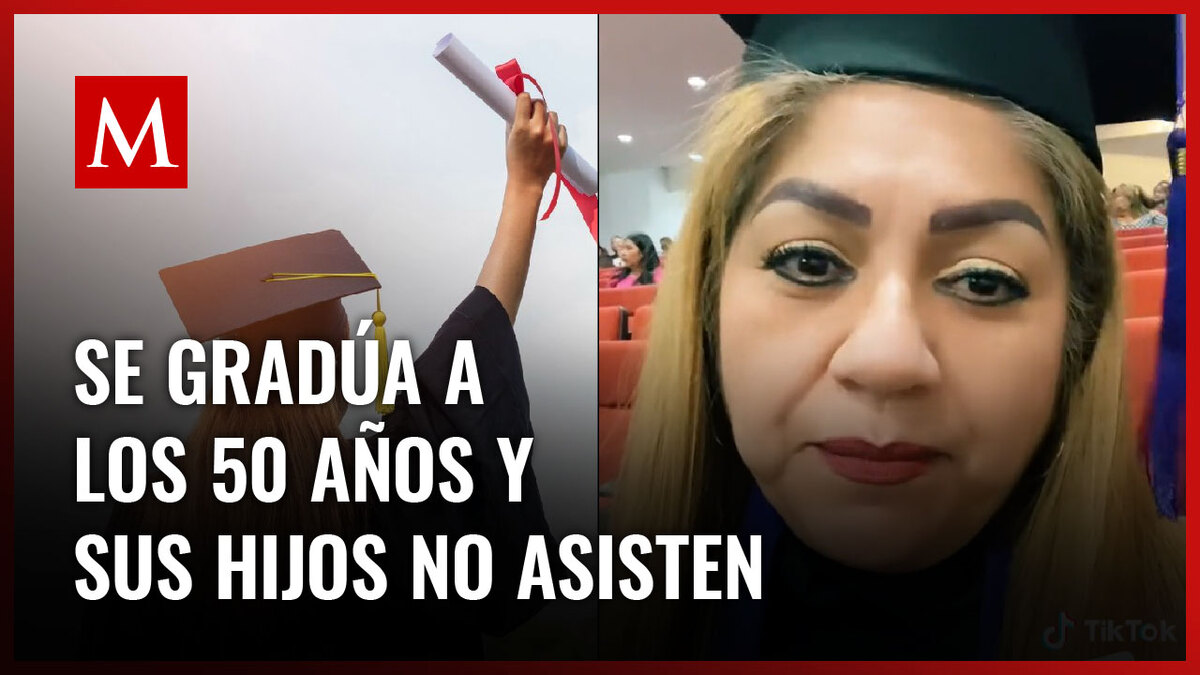 Mujer se gradúa a los 50 años y sus hijos la 'dejan plantada'; clip genera debate en redes