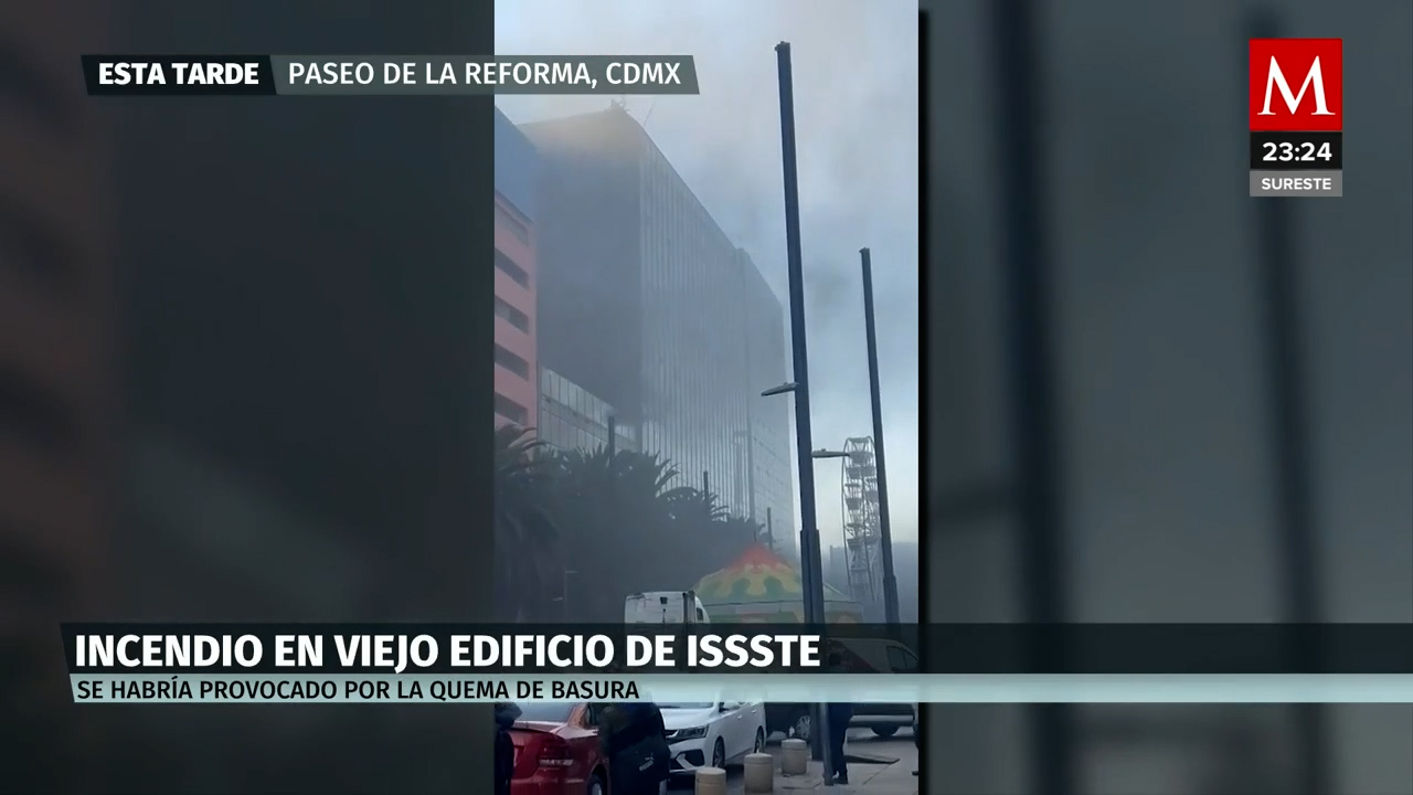 Incendio en antiguo edificio del este genera columna de humo en Paseo de la Reforma
