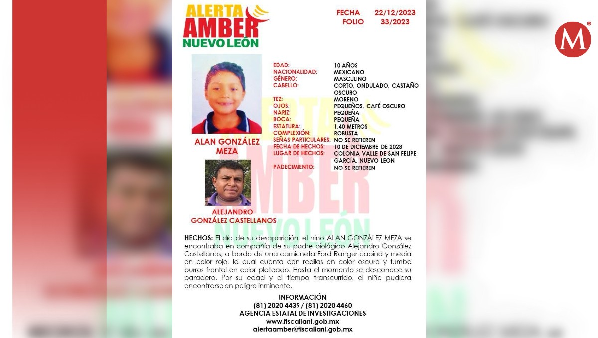 Menor de 10 años es reportado como desaparecido en García, NL. | Especial.