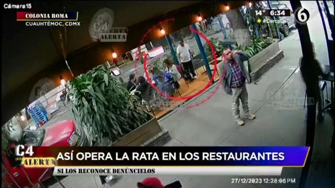 El robo fue en restaurante de la Roma
