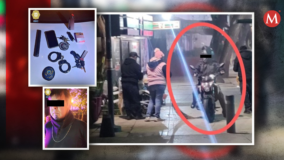 El detenido andaba en una moto interceptando a sus víctimas. | SSC de CdMx y X @IzgMadeel