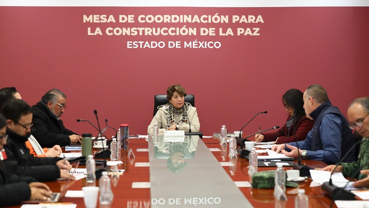 La gobernadora del Edomex durante la reunión de la mesa de coordinación. | Especial