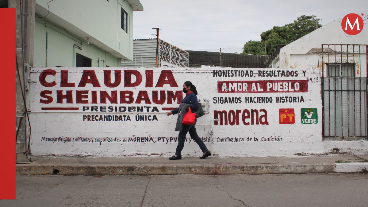 Pinta de Claudia Sheinbaum en Tampico. (Yazmín Sánchez)