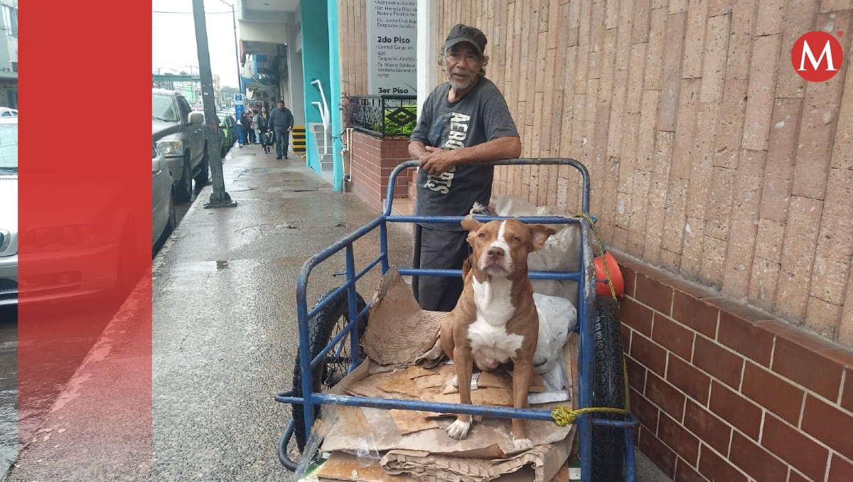 Don José Inés Dueñes junta cartón en la zona centro de Tampico. (Jaime Maya)