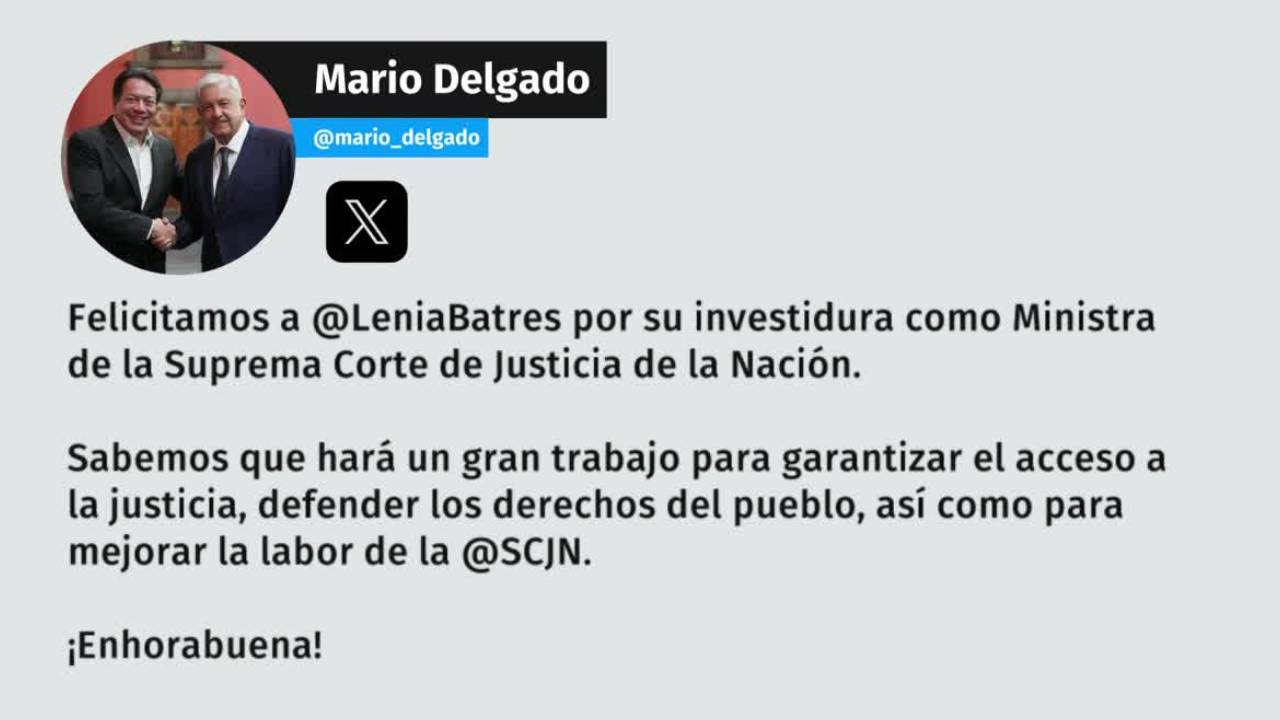 Lenia Batres recibe felicitaciones por asumir su cargo como nueva ministra de la SCJN