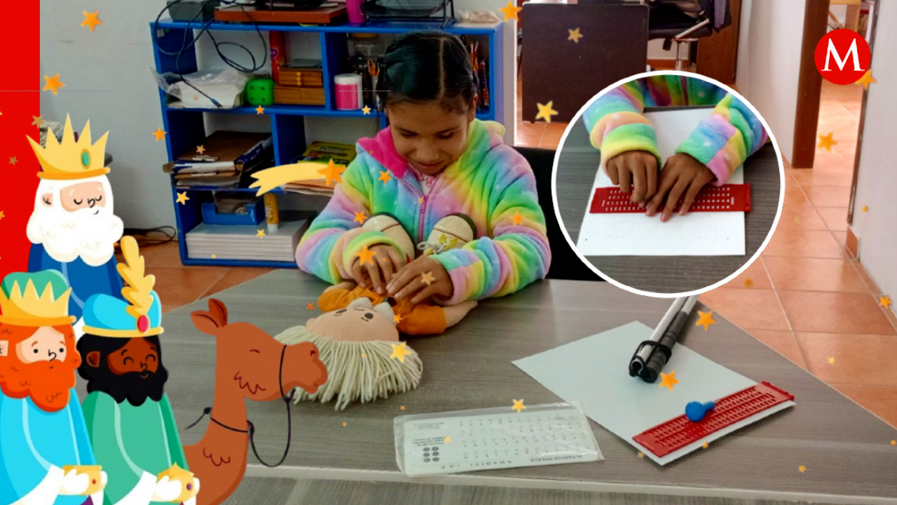 Lupita, la menor que envió su carta a los Reyes Magos en braille