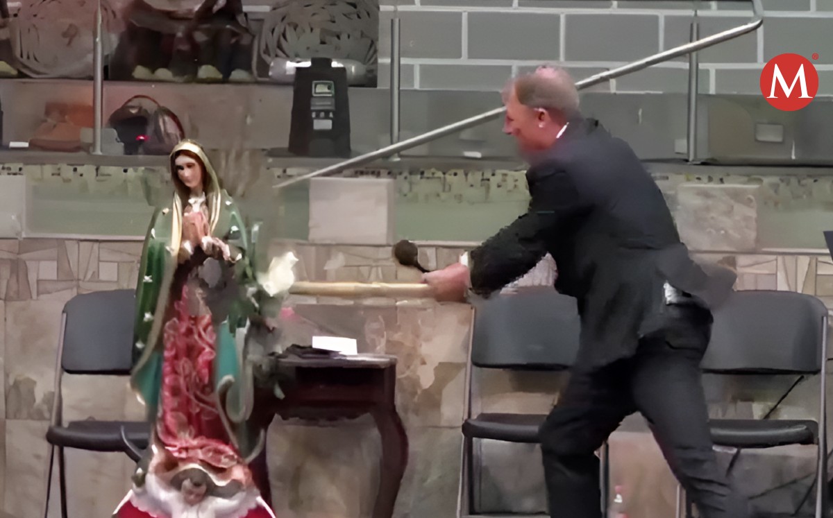 Pastor genera conmoción al romper figura de la virgen de Guadalupe