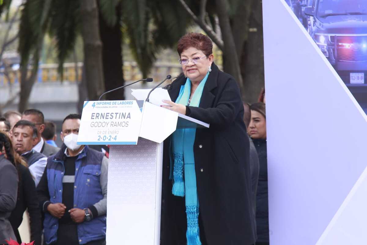 Ernestina Godoy en su último informe de labores. | Juan Carlos Bautista