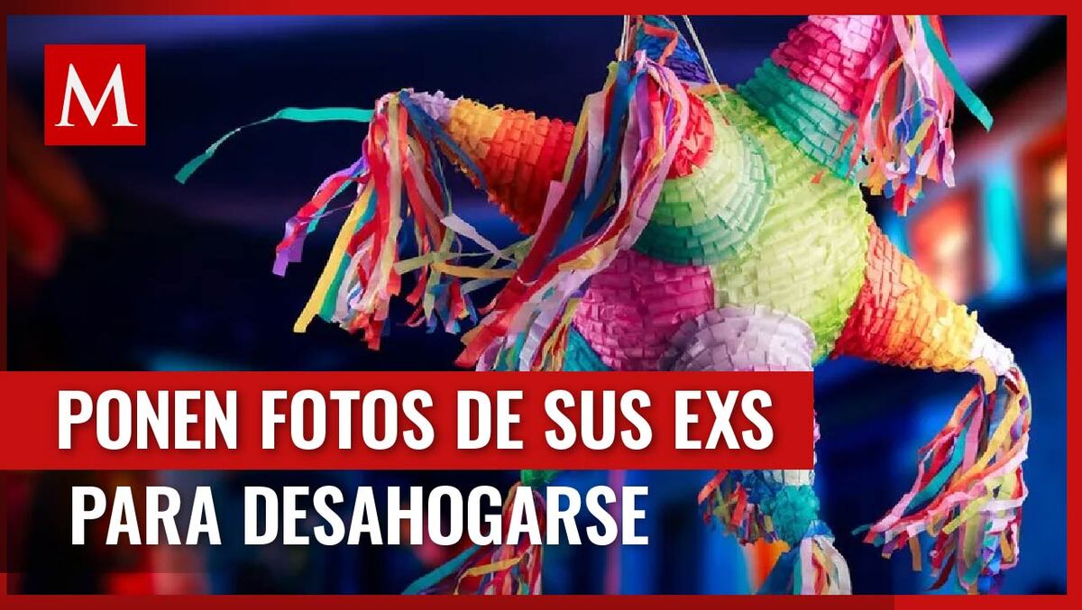 Posada se vuelve viral por realizar piñata con fotografías de sus ex parejas