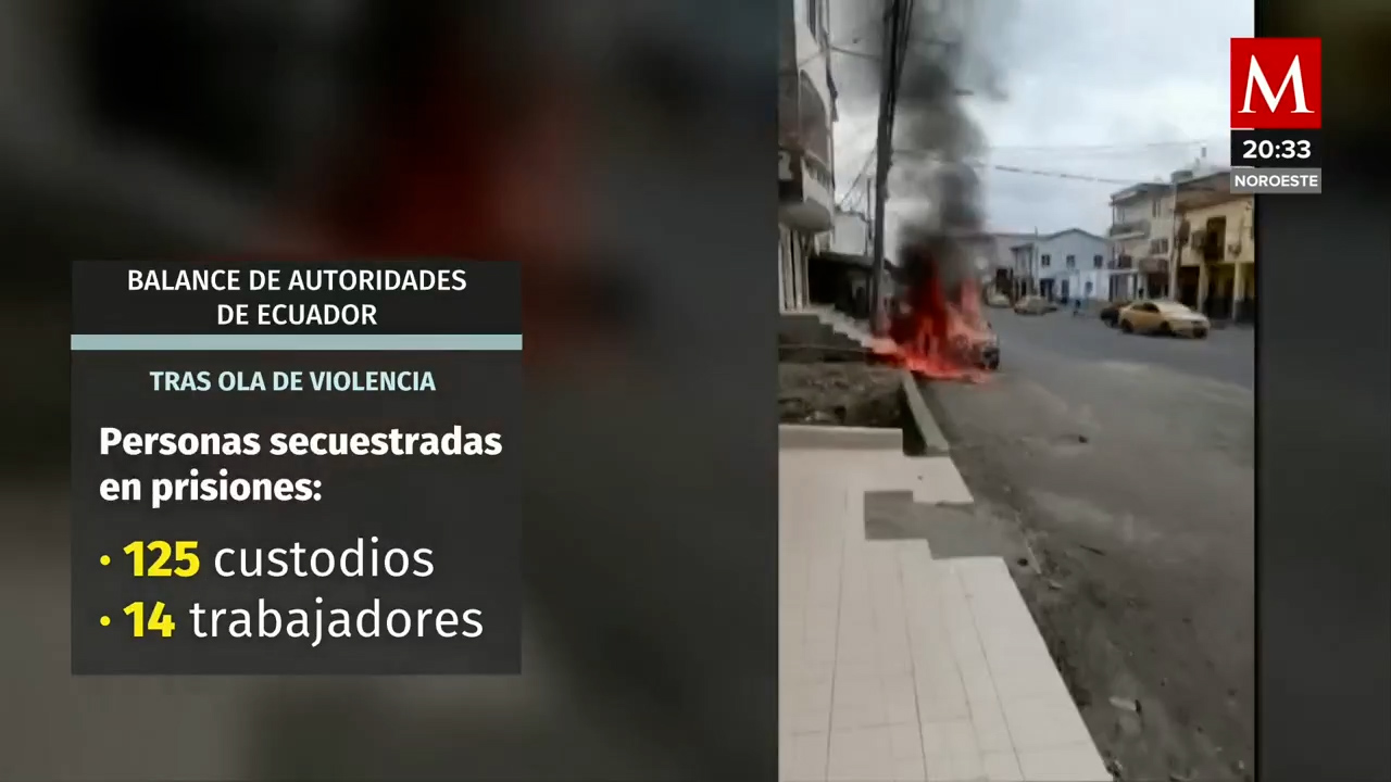 Ecuador registra 10 muertos y 329 detenidos en crisis de violencia y terrorismo