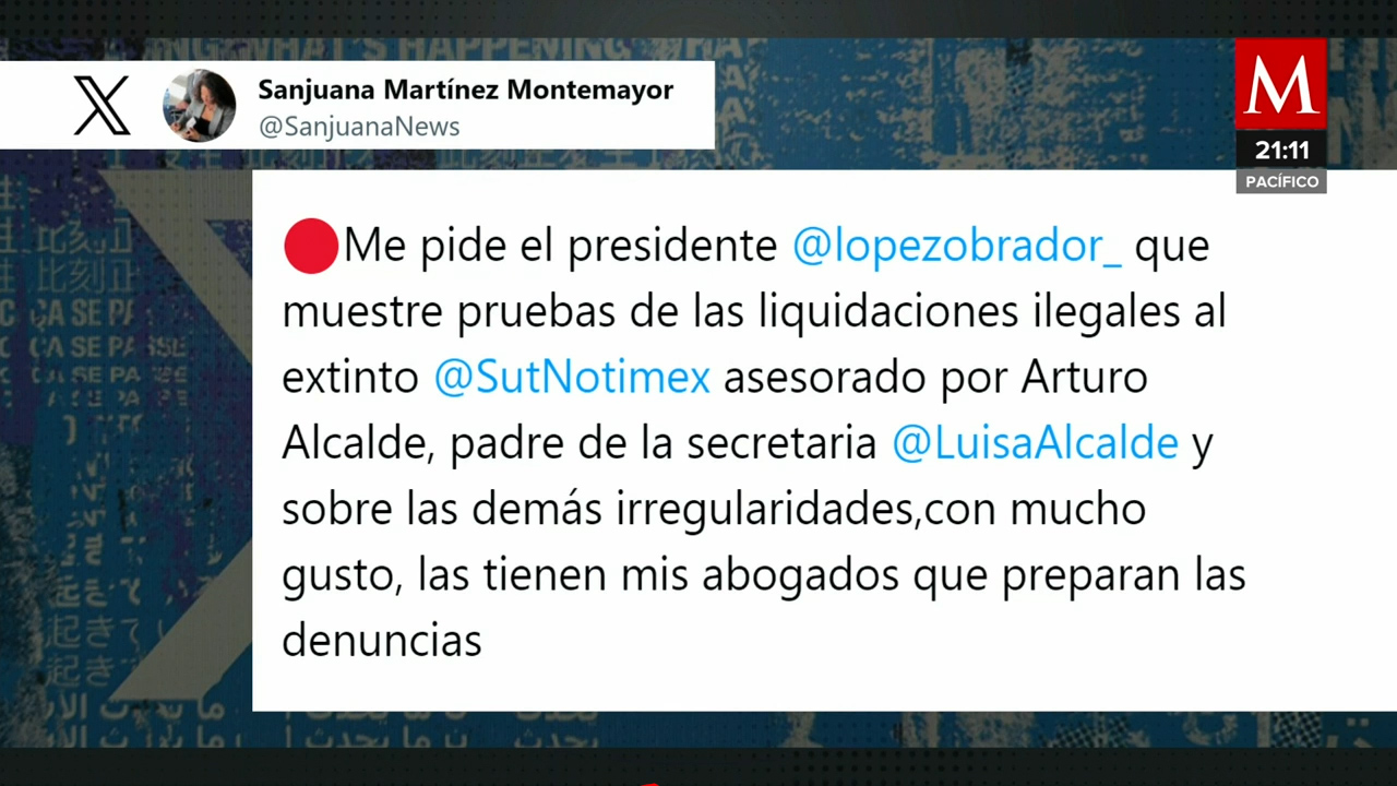 Sanjuana Martínez responde al presidente con anuncio de pruebas y denuncias