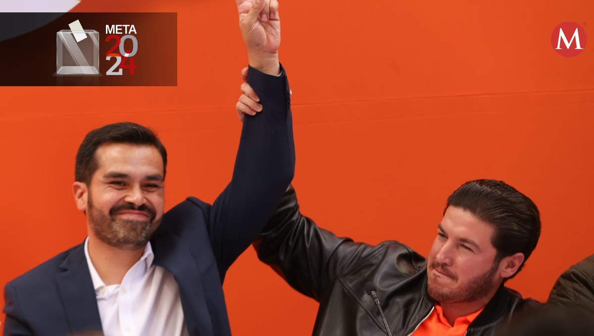 El gobernador Samuel García en el registro de Jorge Álvarez Máynez como precandidato. | Araceli López