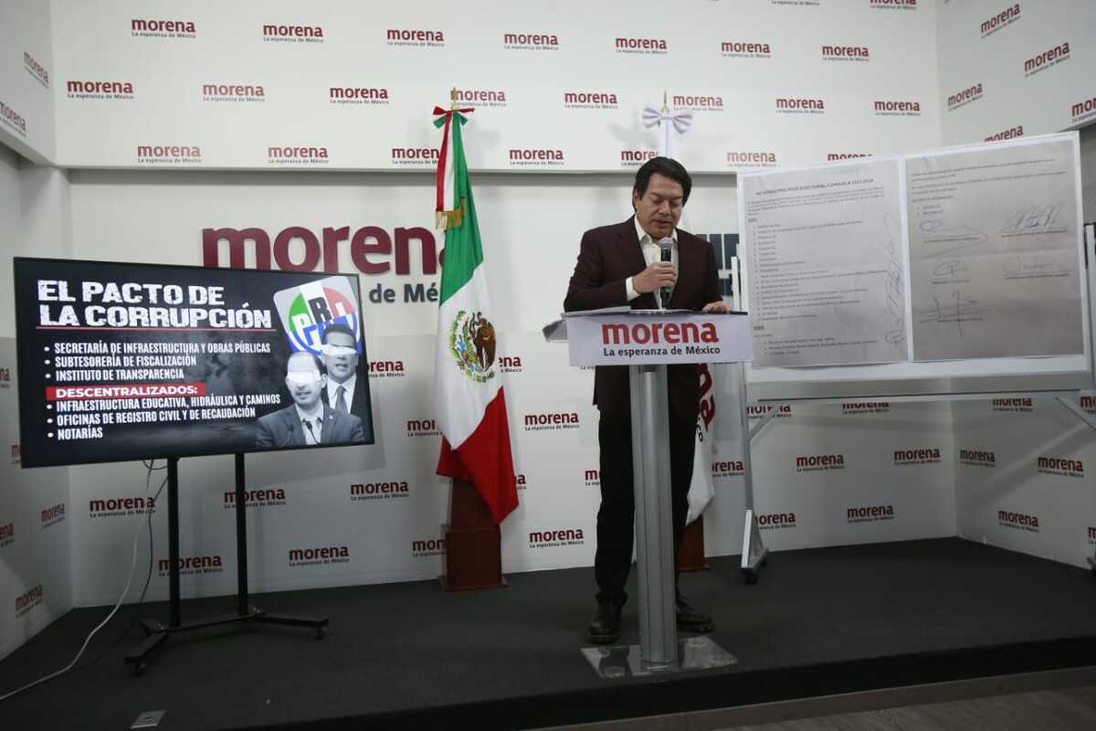 Mario Delgado señaló a la oposición en su conferencia de prensa. (Juan Carlos Bautista)