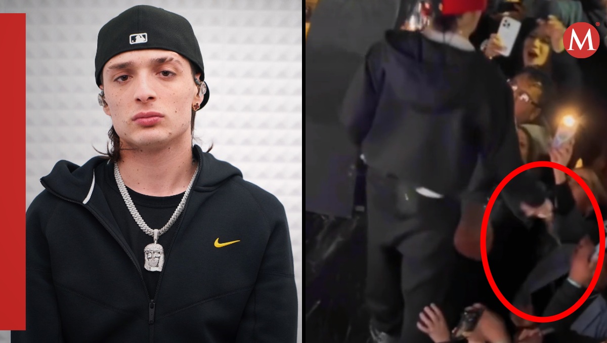 Peso Pluma moja a fan en la cara en pleno concierto | ESPECIAL