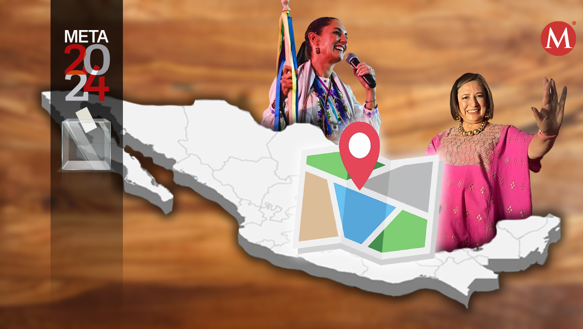 Recorridos de Sheinbaum y Xóchitl Gálvez. (Diseño: Mauricio Ledesma)