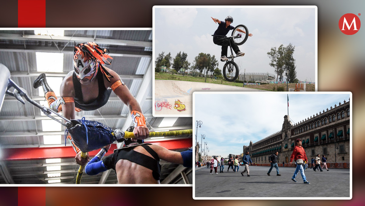 Actividades en el Zócalo de la Ciudad de México.