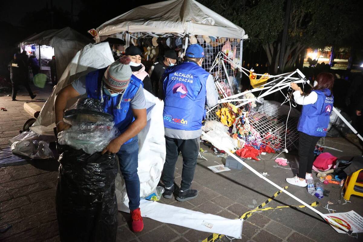 Autoridades limpiaron el centro de Coyoacán.