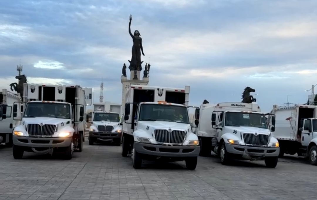 Camiones recorrerán 16 rutas para cumplir servicio de recolección de la basura.
