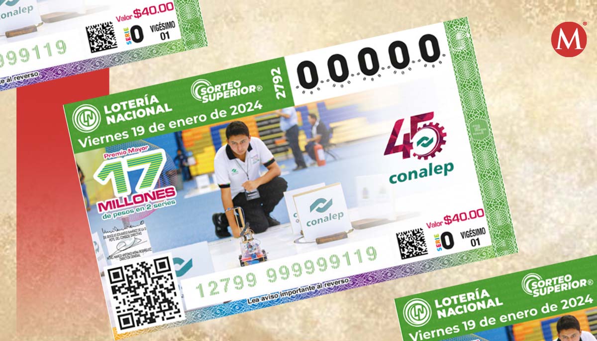 En esta ocasión el boleto de la Lotería Nacional es conmemorativo al CONALEP | MILENIO