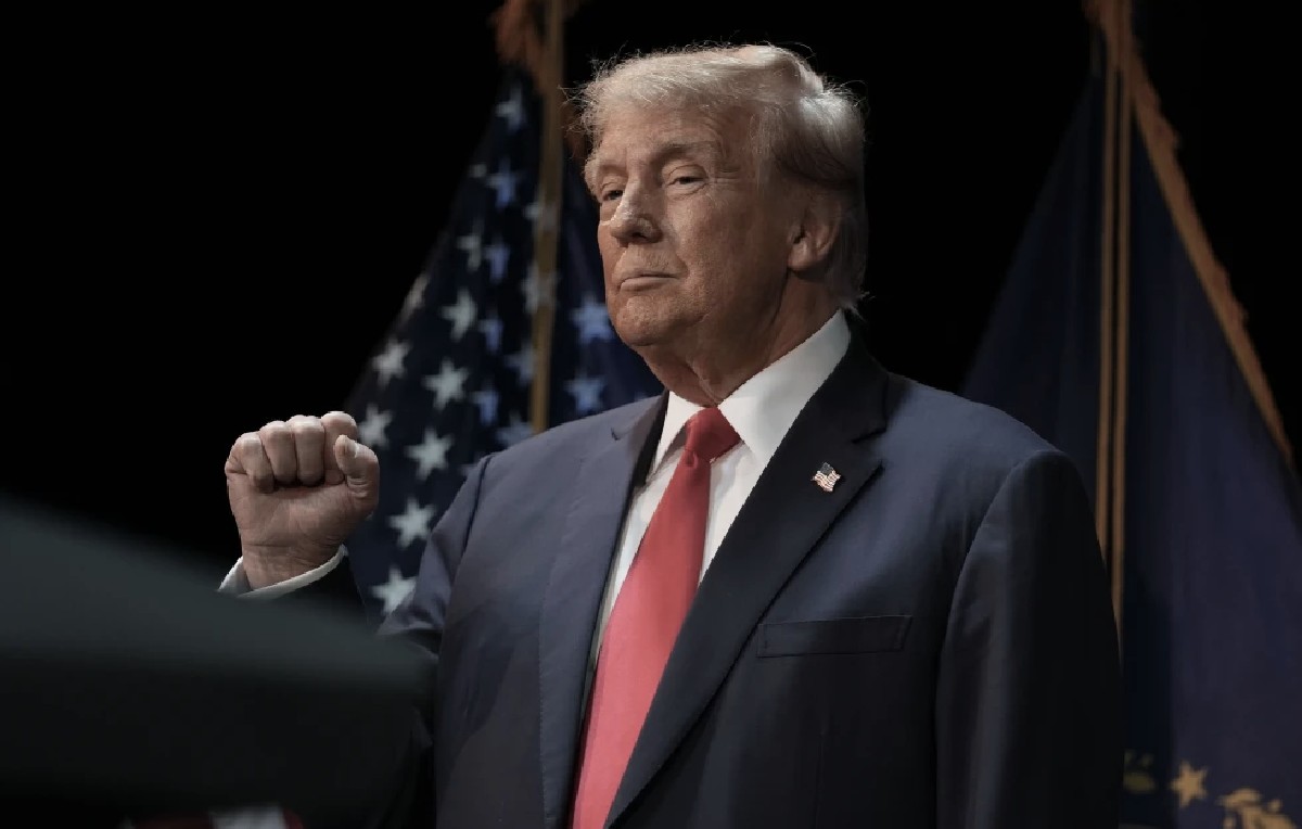 Donald Trump en un evento de campaña en New Hampshire (AP)
