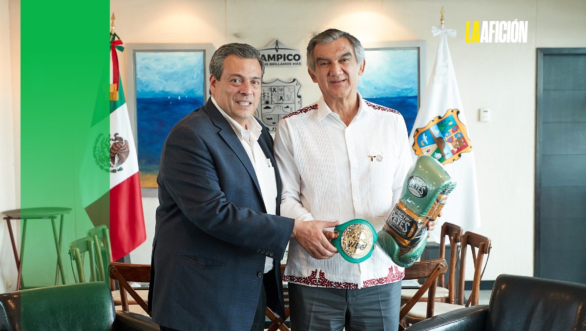 Mauricio Sulaimán y el gobernador de Tamaulipas Américo Villarreal.