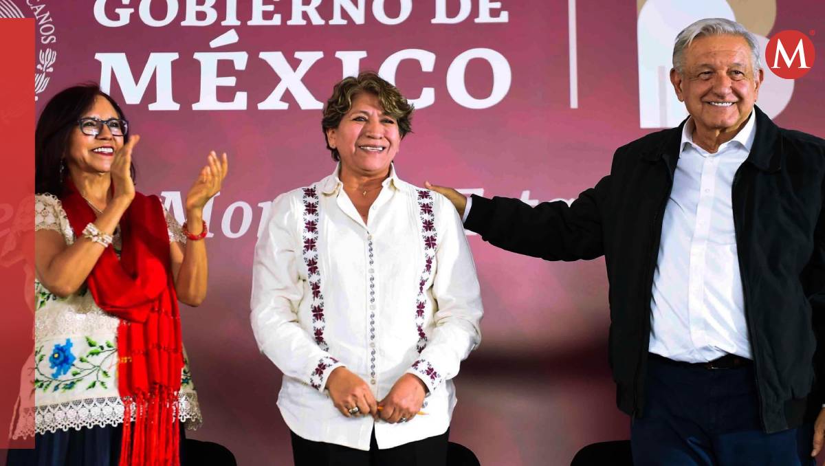 La secretaria de Educación, la gobernadora Delfina Gómez y el presidente López Obrador en Edomex | (Cuartoscuro)