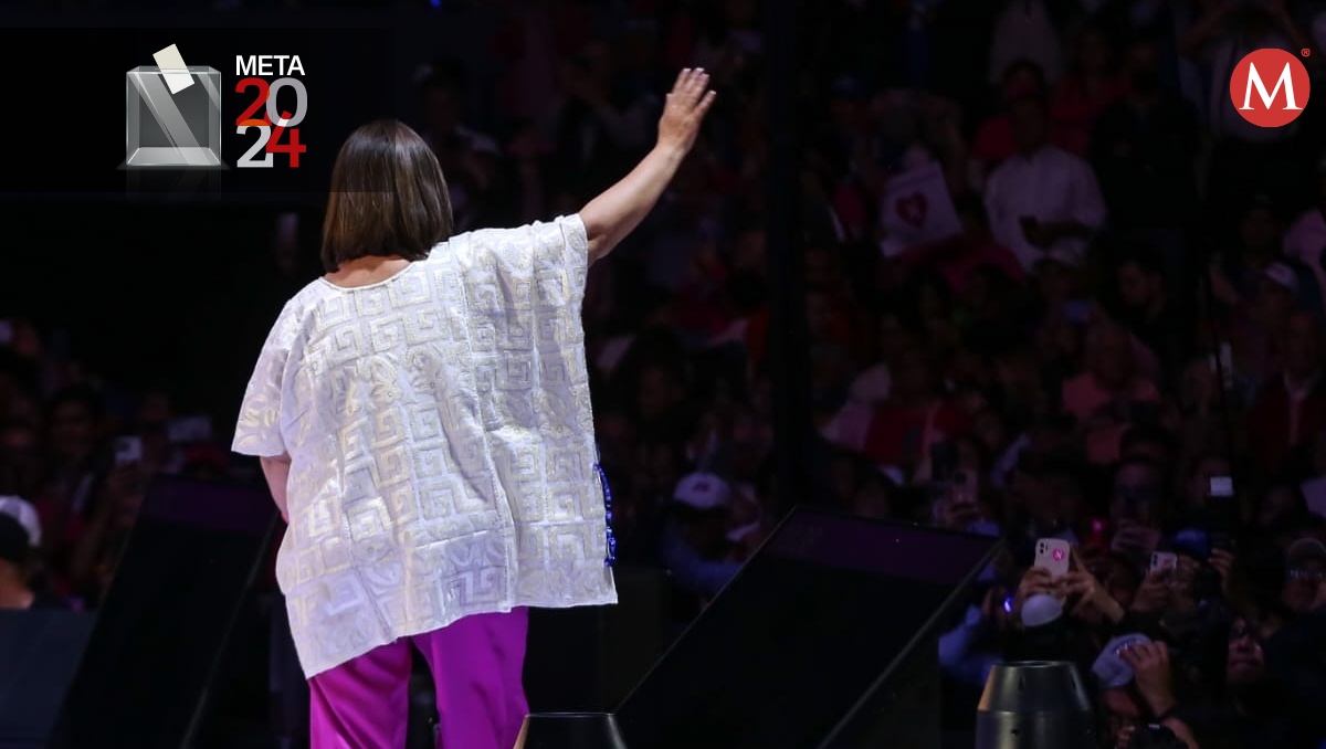 Xóchitl Gálvez durante su evento  en la Arena Ciudad de México. | Araceli López