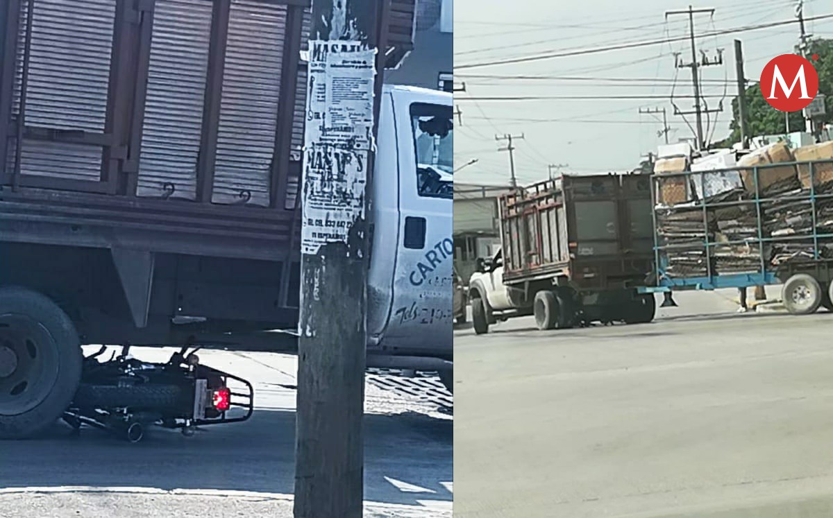 Camión con reciclaje choca contra motociclista en avenida de Tampico