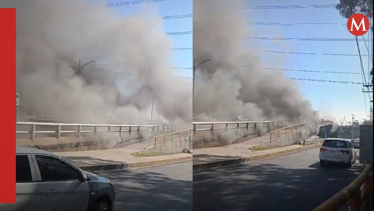 El incendio se registro en anillo Periférico, entre la avenida Gran Canal del Desagüe | Captura