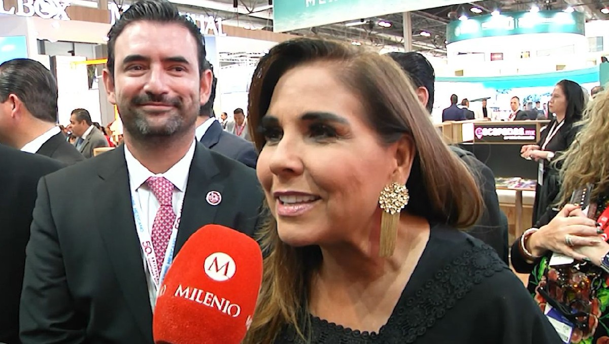 Gobernadora de Quintana Roo, Mara Lezama, en la Fitur 2024. Foto: (Especial).